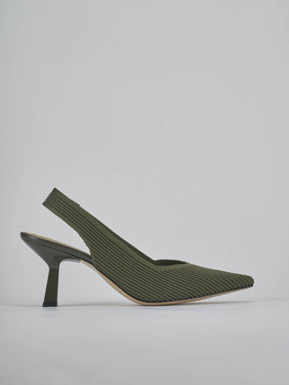 Décolleté e slingback tacco 7cm pelle verde