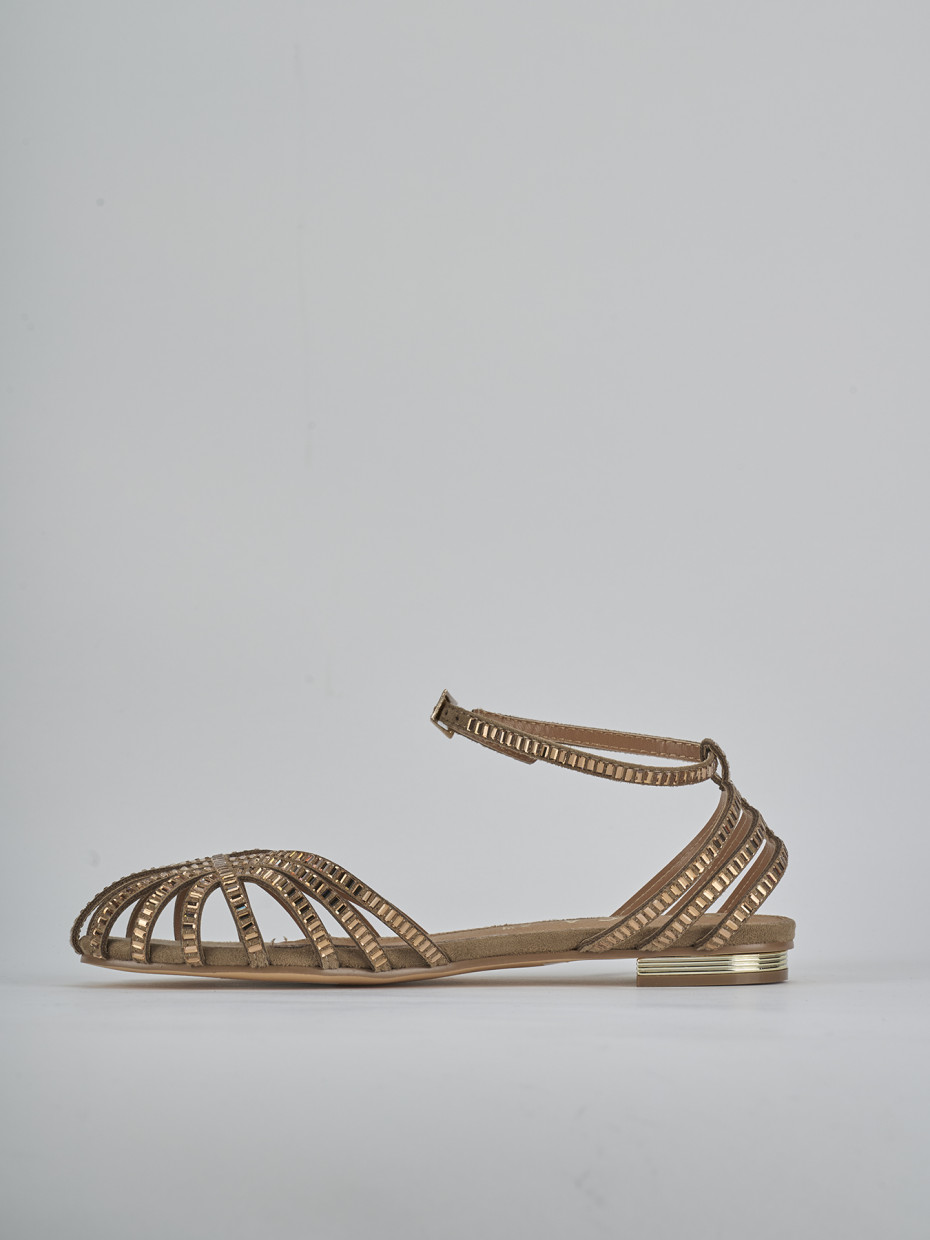 Sandali tacco 1cm cam. sosten beige