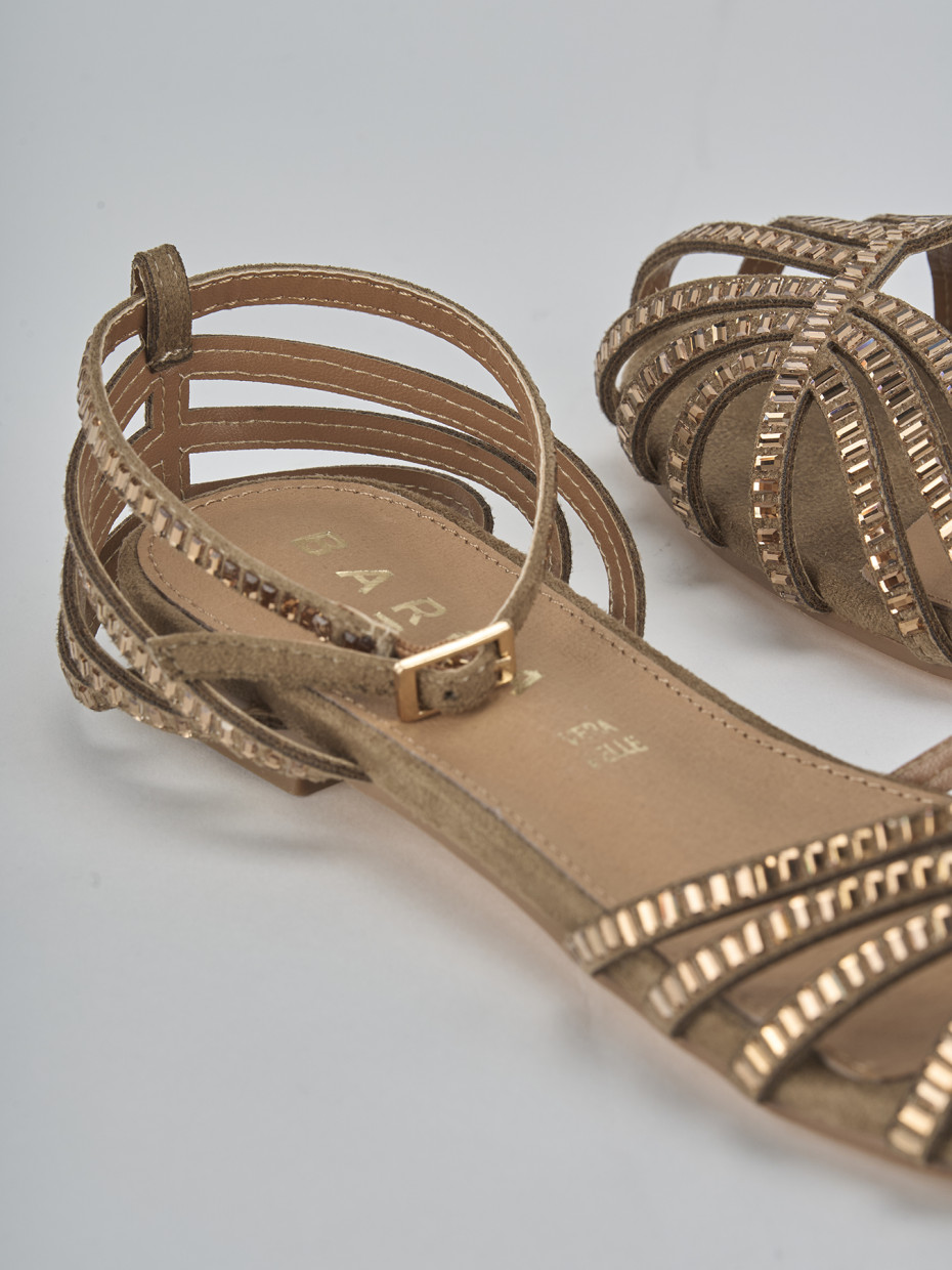 Sandali tacco 1cm cam. sosten beige