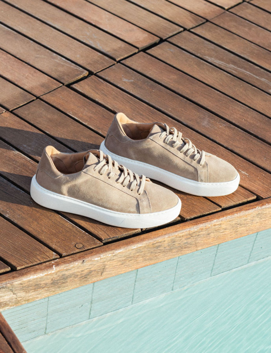 Sneakers camoscio beige
