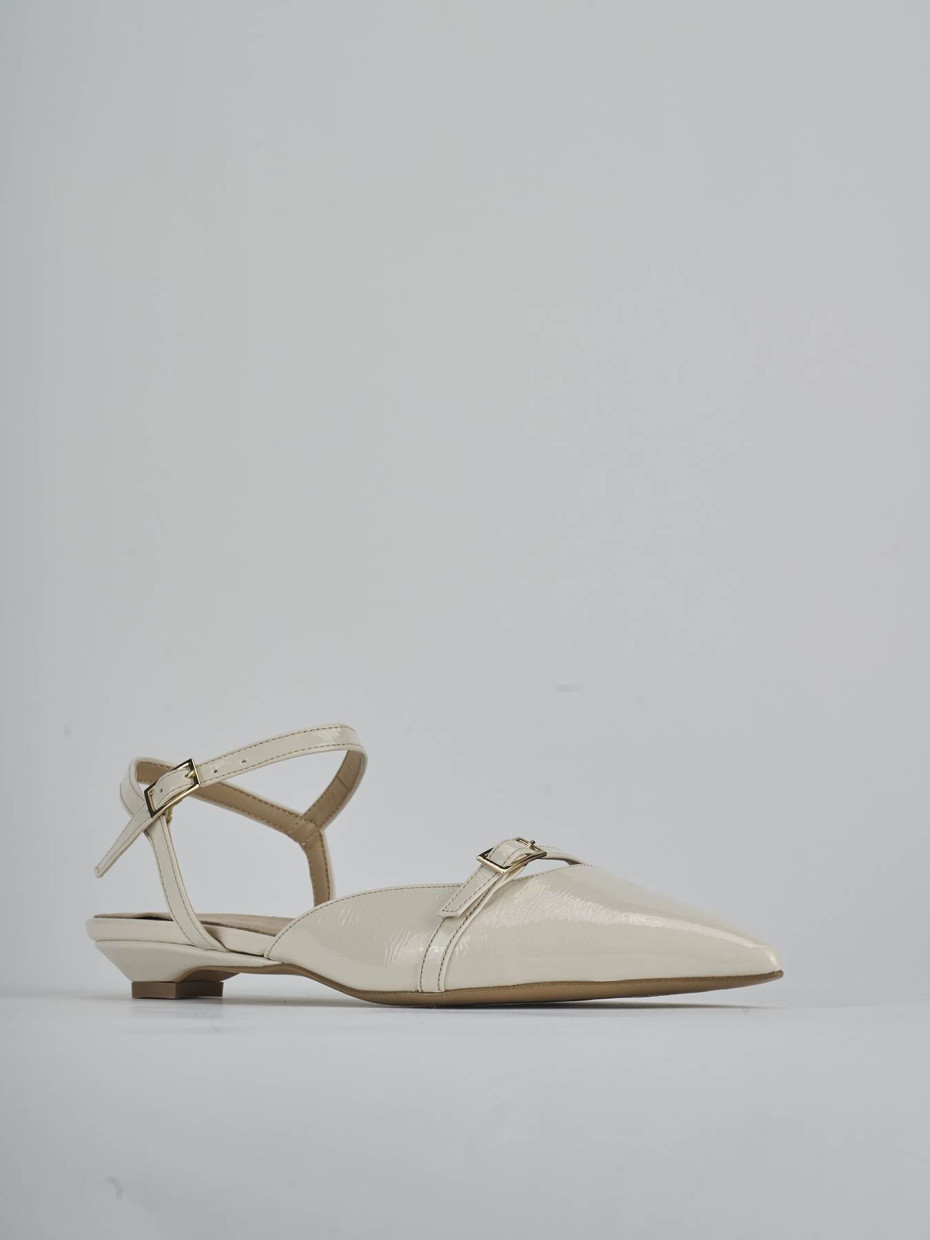 Ballerine tacco 2cm vernice bianco