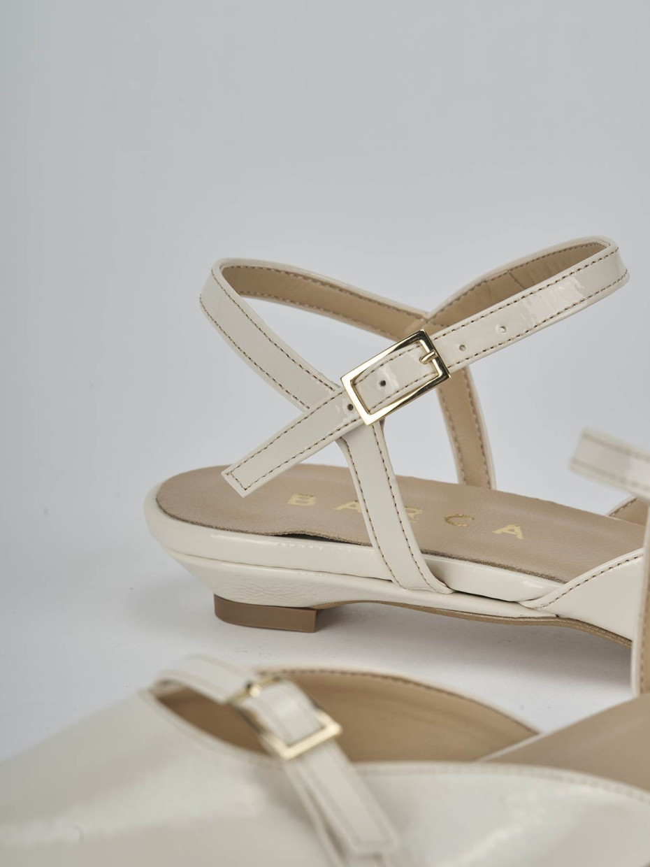 Ballerine tacco 2cm vernice bianco