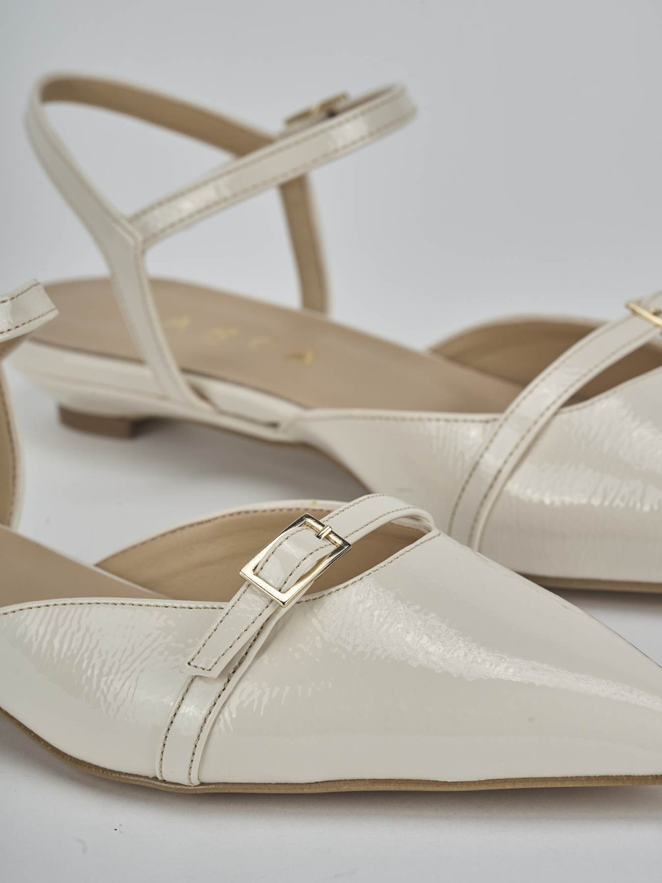 Ballerine tacco 2cm vernice bianco