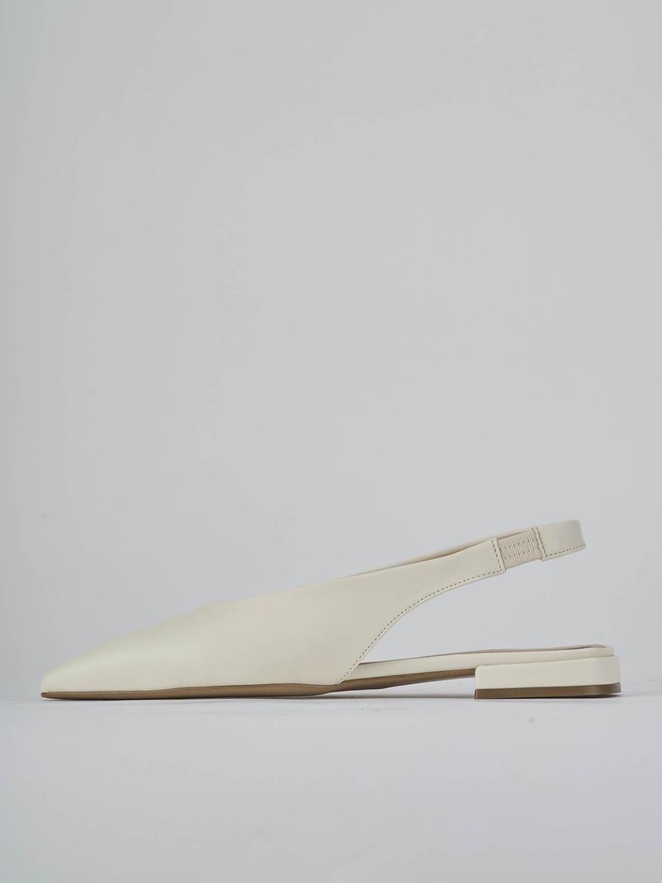Ballerine tacco 1cm pelle bianco