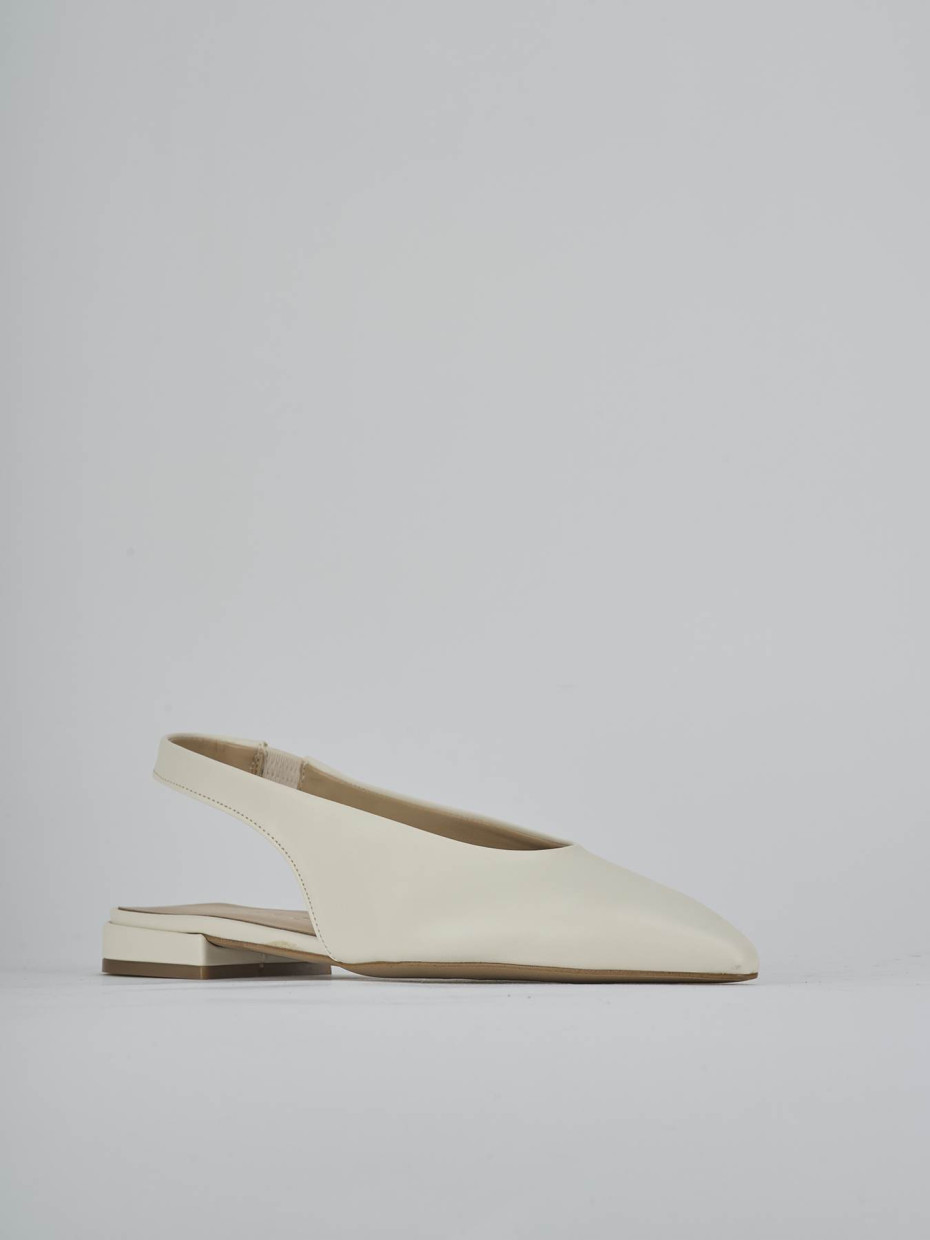 Ballerine tacco 1cm pelle bianco