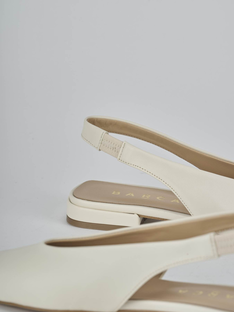 Ballerine tacco 1cm pelle bianco