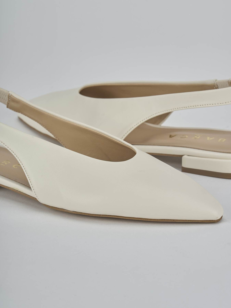 Ballerine tacco 1cm pelle bianco