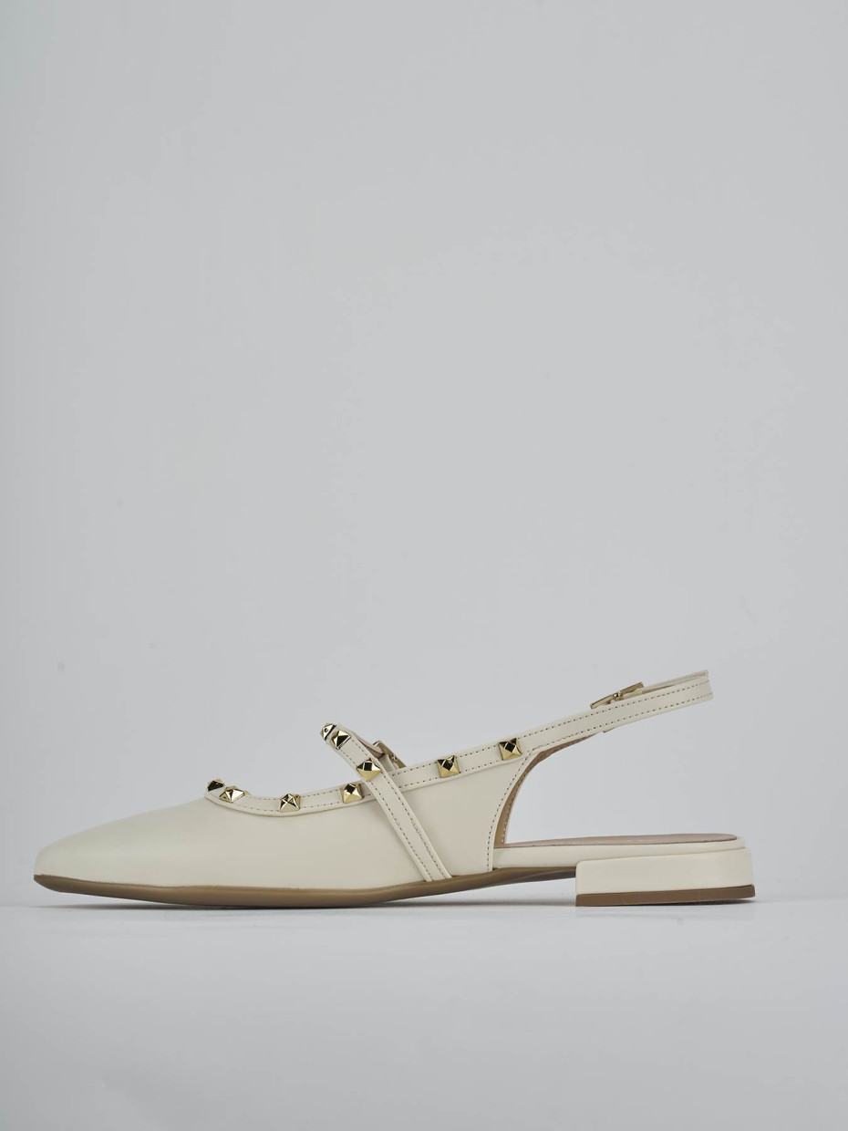 Ballerine tacco 1cm pelle bianco