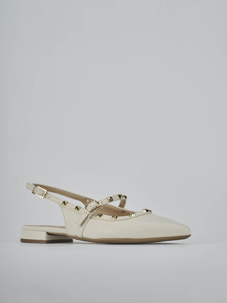 Ballerine tacco 1cm pelle bianco