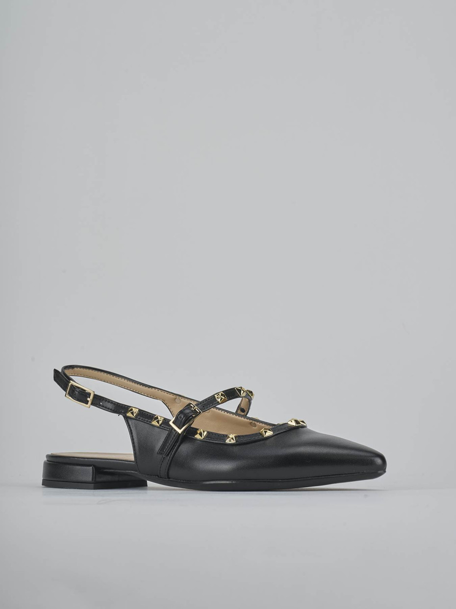Ballerine tacco 1cm pelle nero