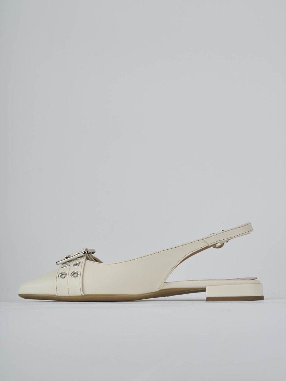 Ballerine tacco 1cm pelle bianco