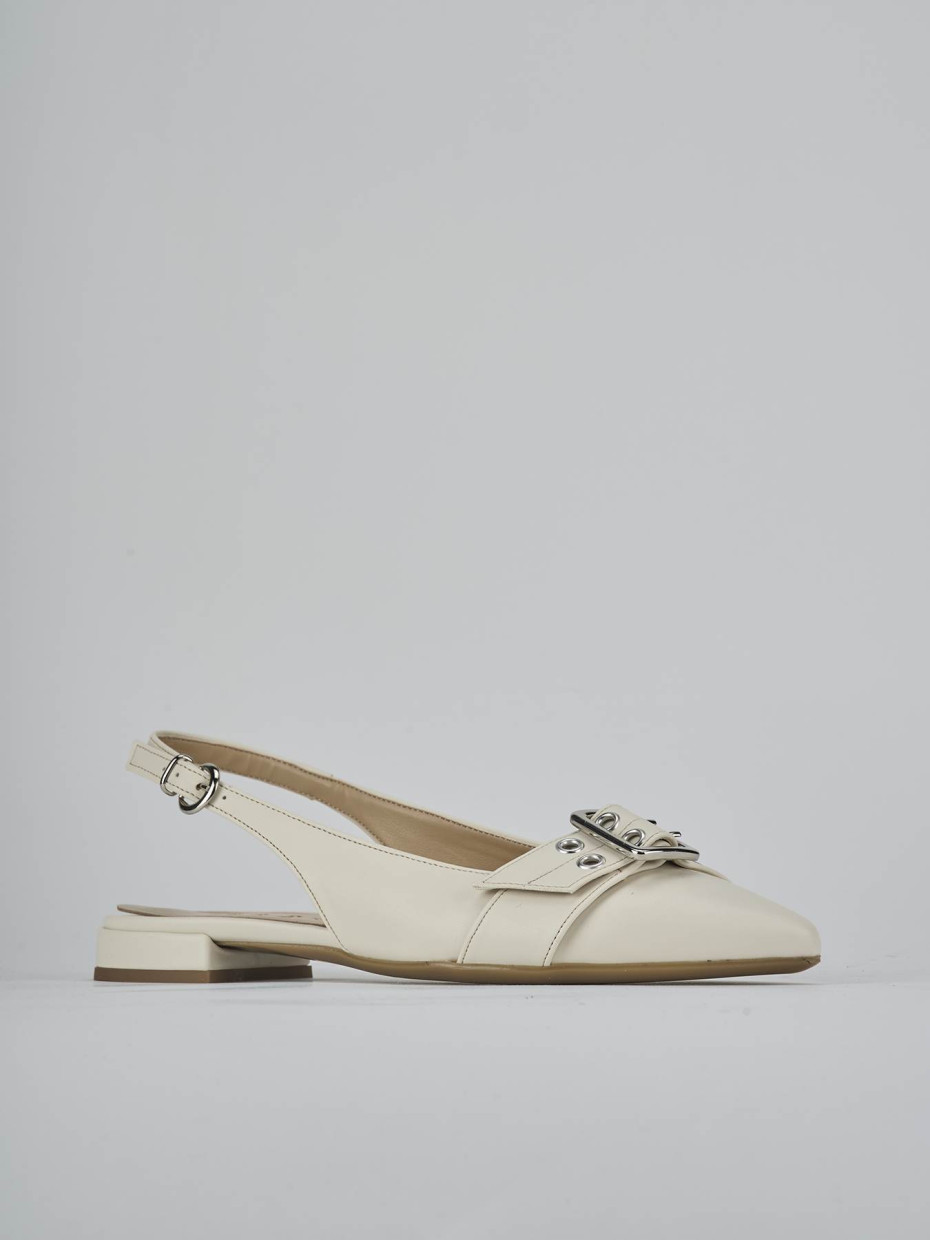 Ballerine tacco 1cm pelle bianco