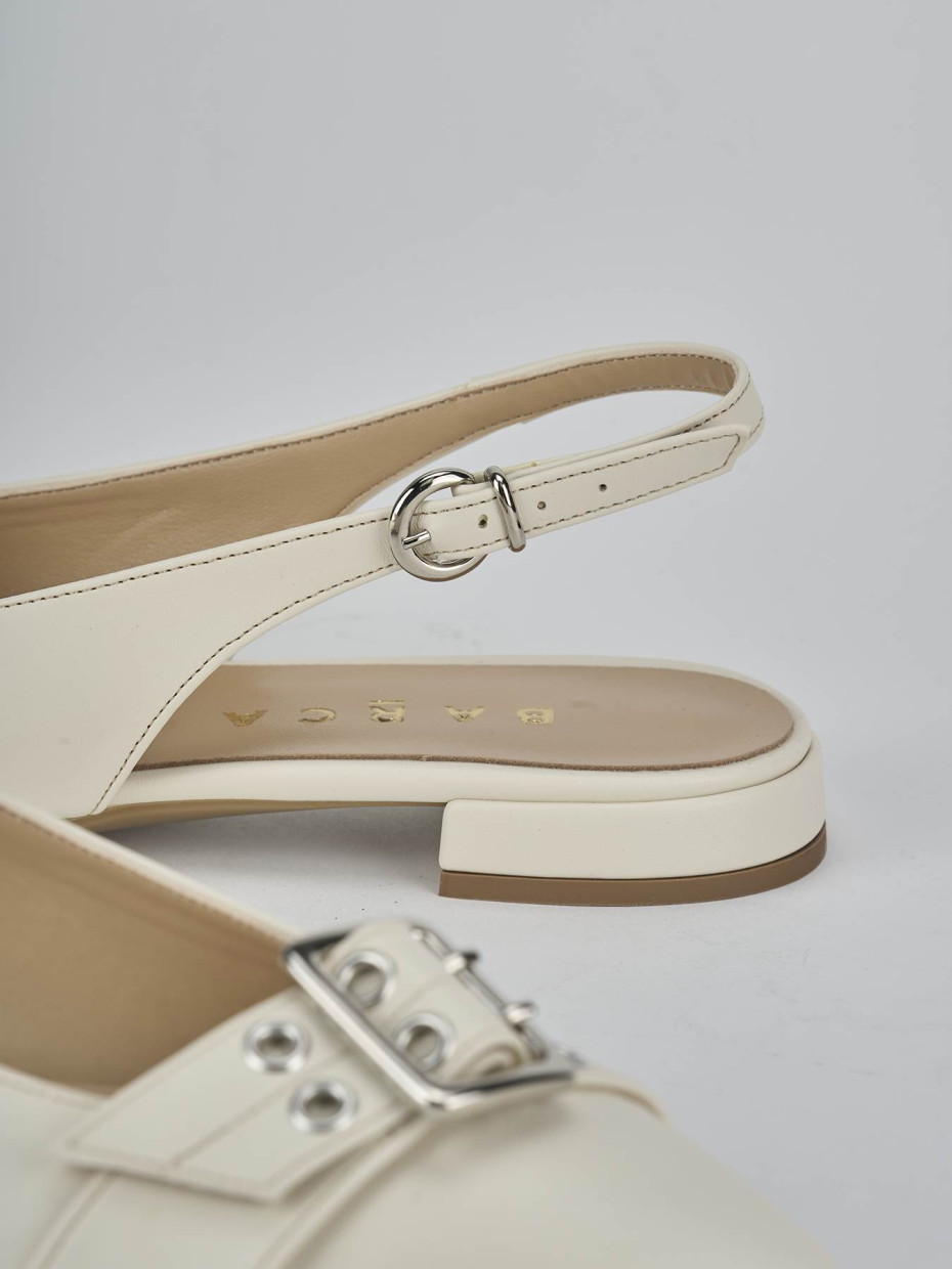 Ballerine tacco 1cm pelle bianco