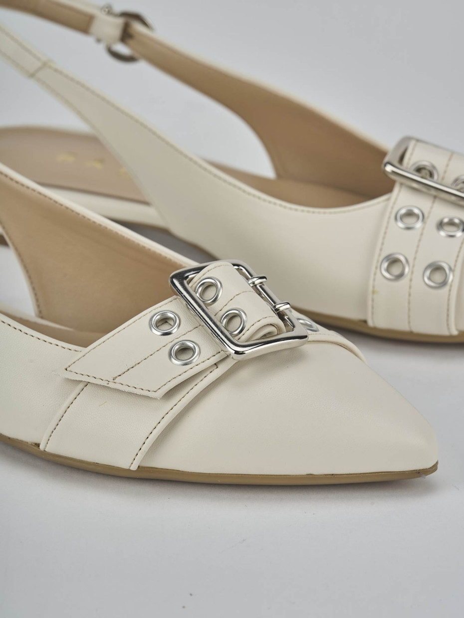 Ballerine tacco 1cm pelle bianco
