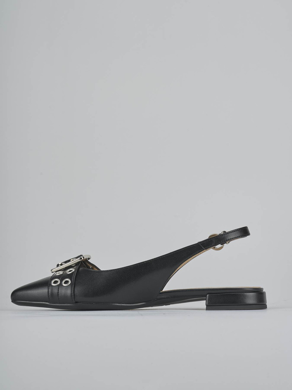 Ballerine tacco 1cm pelle nero