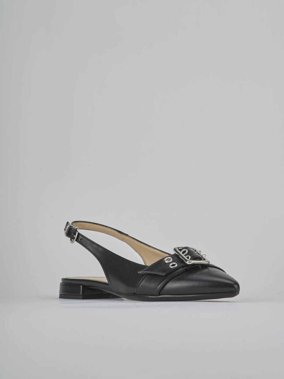 Ballerine tacco 1cm pelle nero