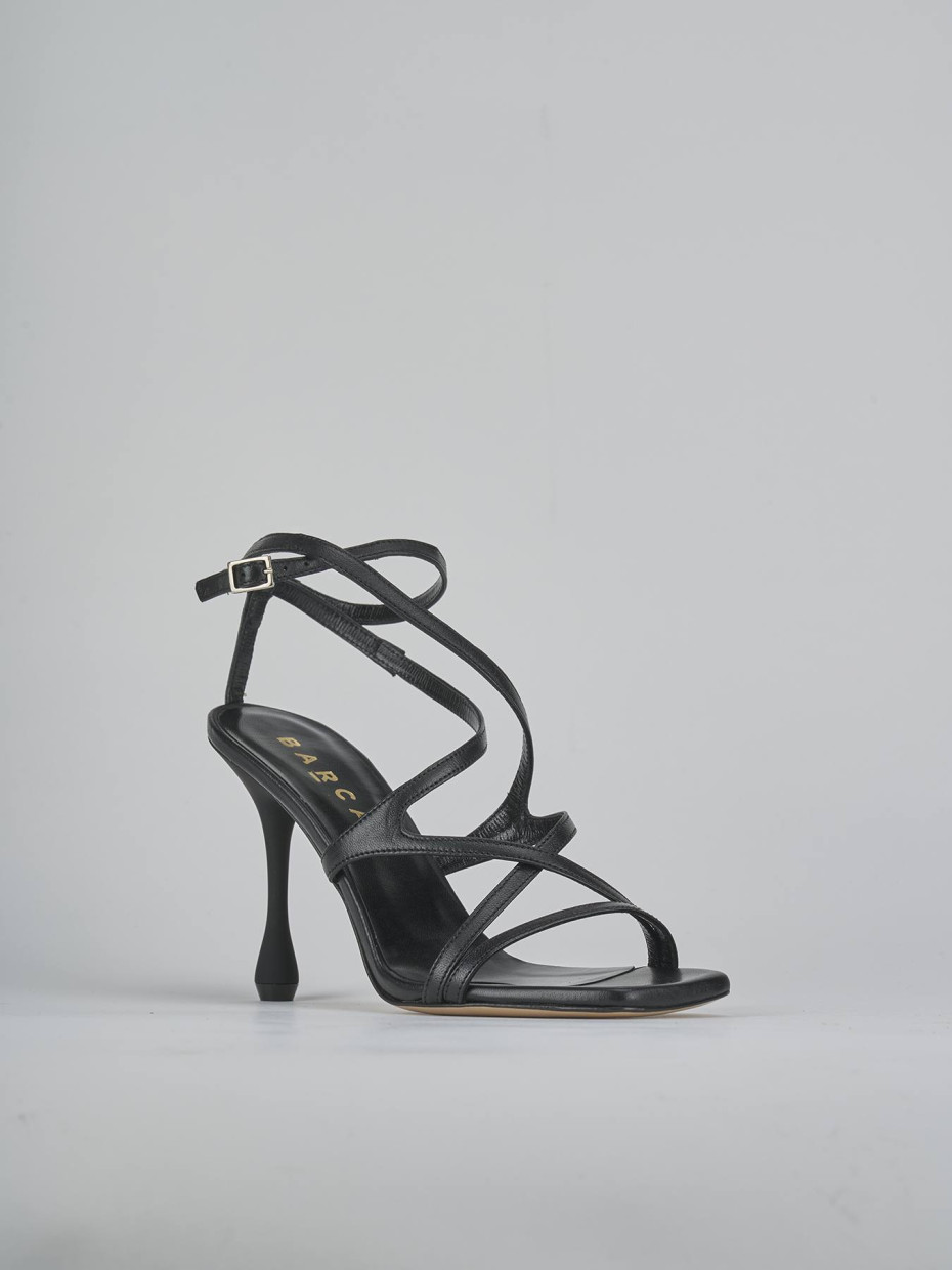 Sandali tacco 8cm pelle nero