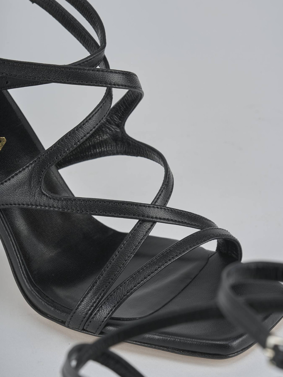 Sandali tacco 8cm pelle nero