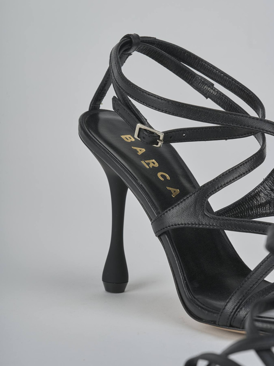 Sandali tacco 8cm pelle nero