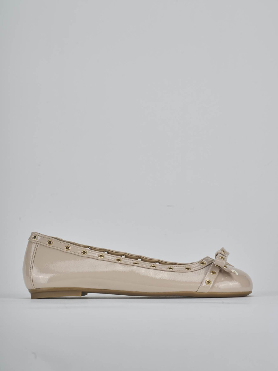 Ballerine tacco 1cm vernice beige