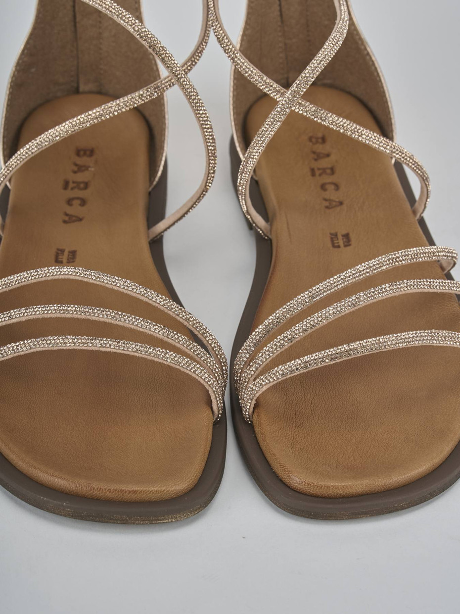 Sandali tacco 1cm pelle bronzo