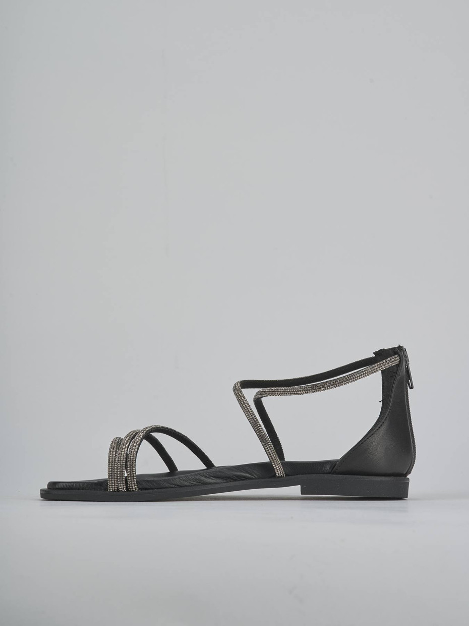 Sandali tacco 1cm pelle nero