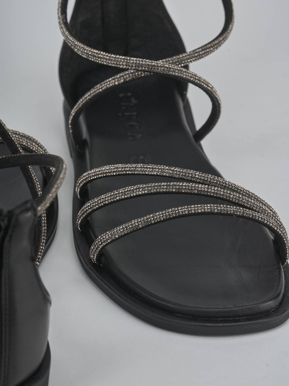 Sandali tacco 1cm pelle nero