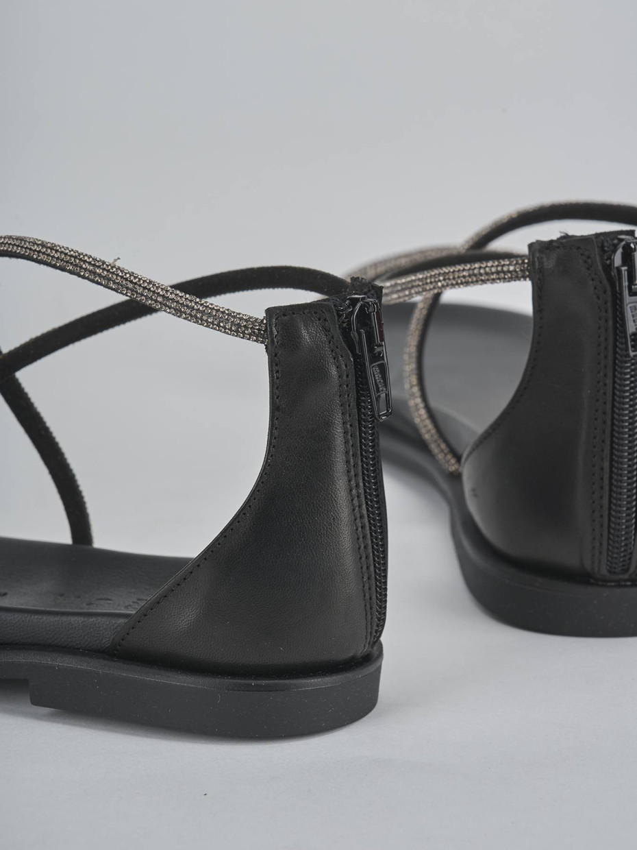 Sandali tacco 1cm pelle nero