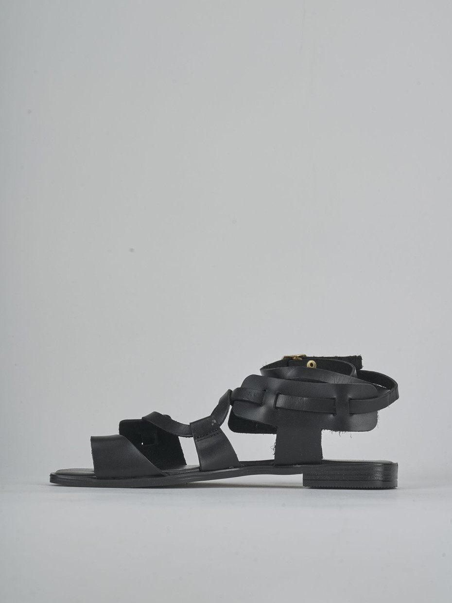 Sandali tacco 1cm pelle nero