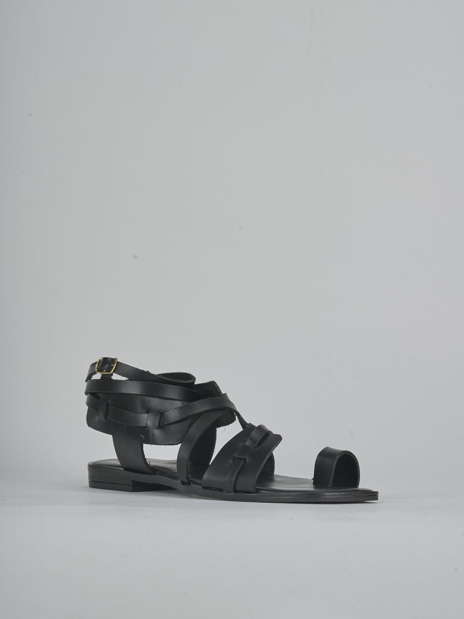 Sandali tacco 1cm pelle nero