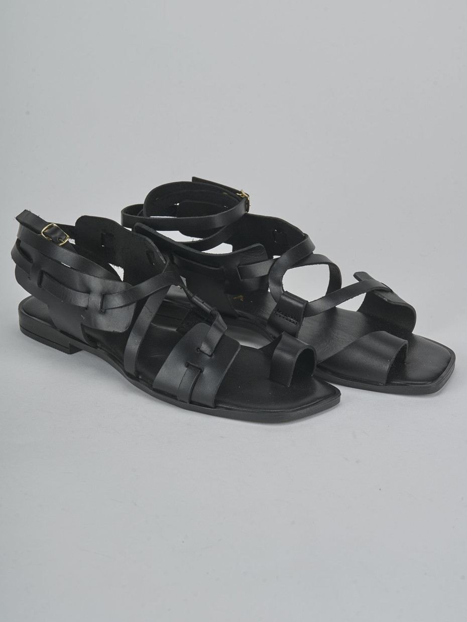 Sandali tacco 1cm pelle nero