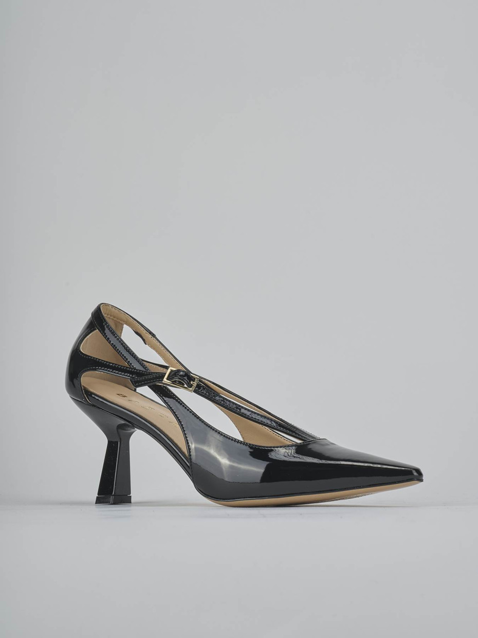 Décolleté e slingback tacco 7cm vernice nero