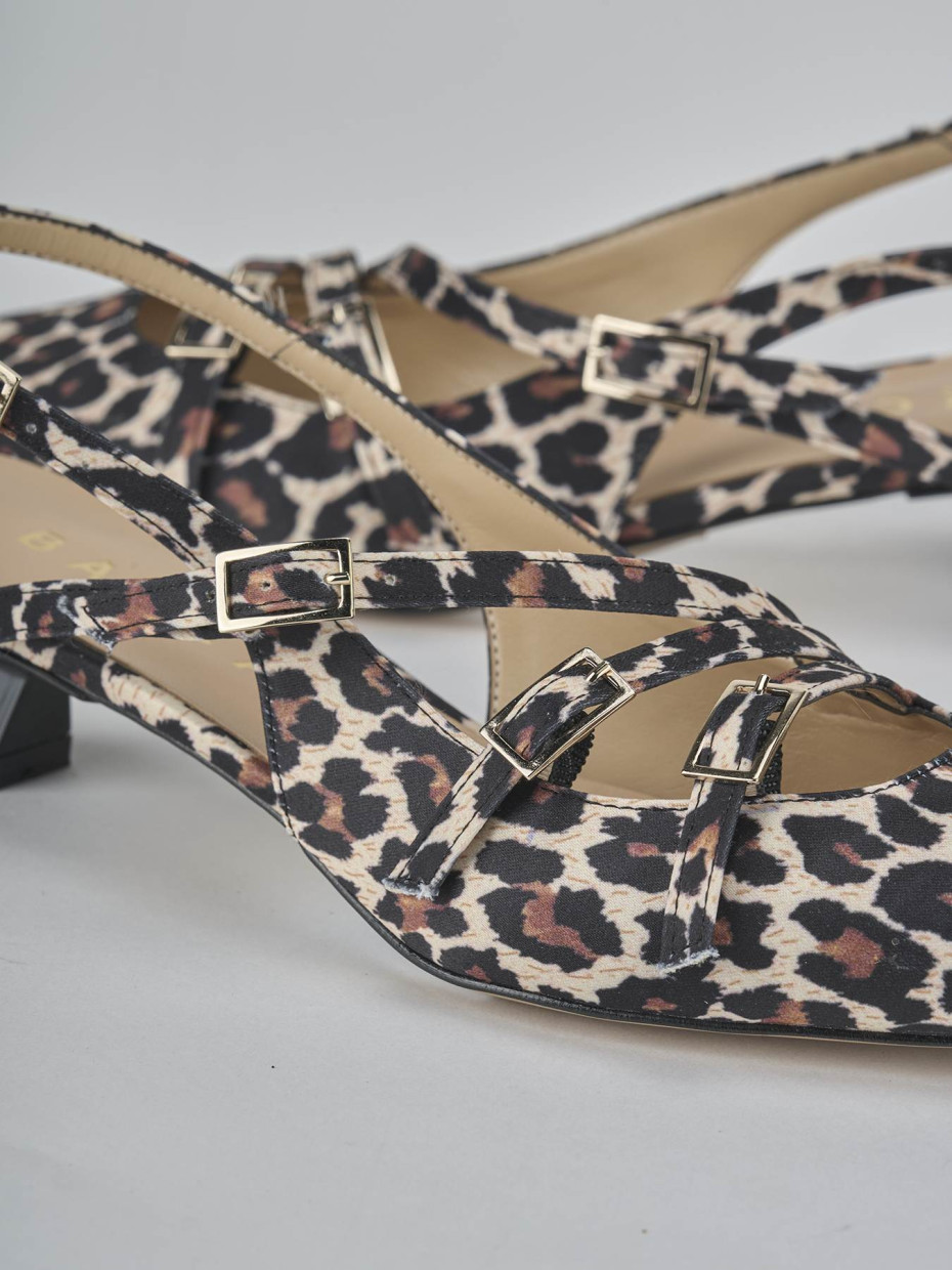 Décolleté e slingback tacco 4cm cavallino multicolor