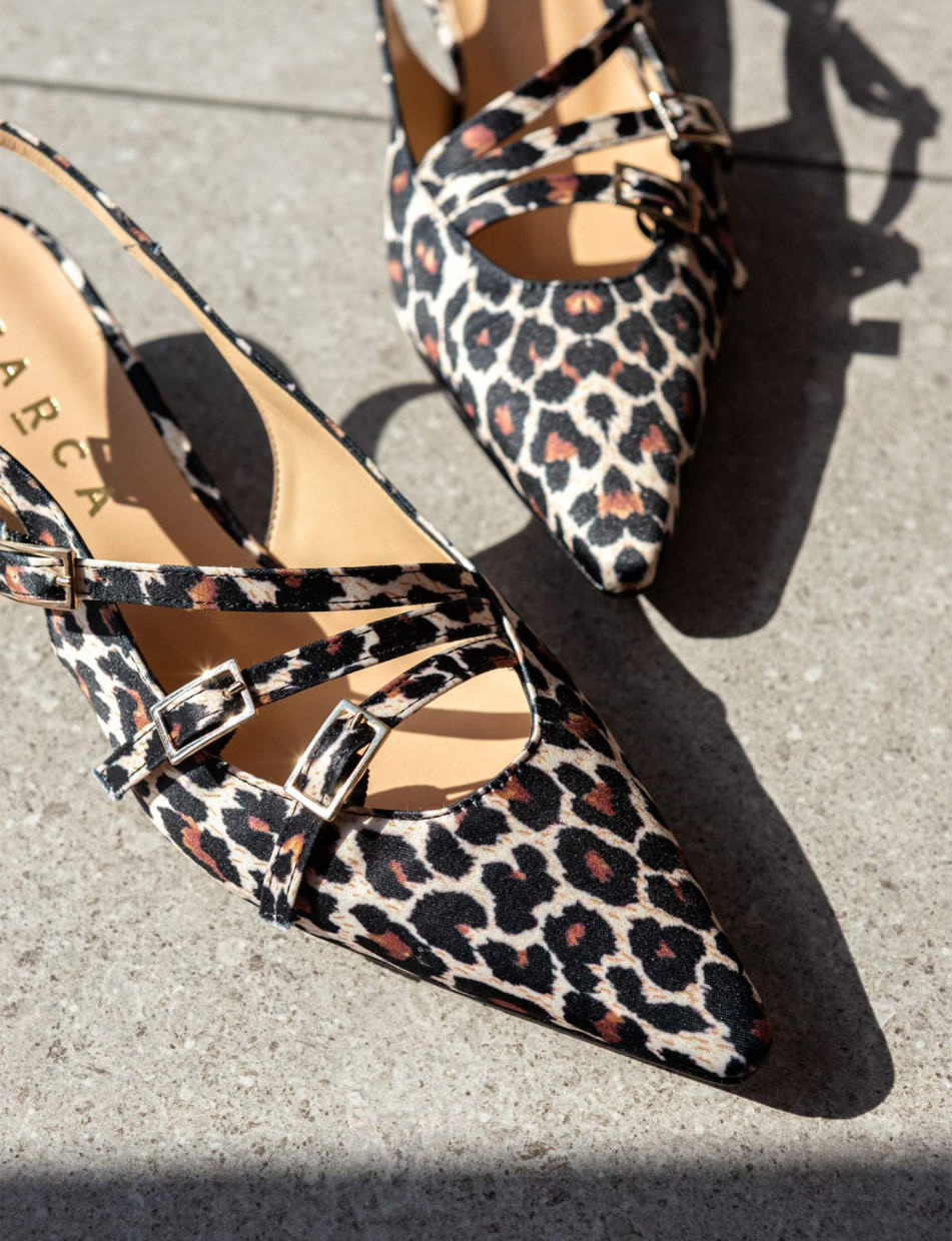 Décolleté e slingback tacco 4cm cavallino multicolor