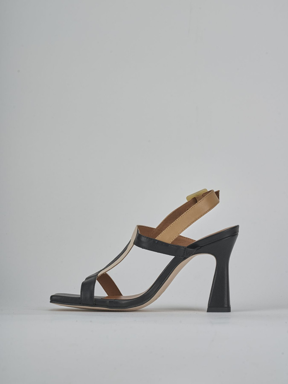 Sandali tacco 9cm pelle nero