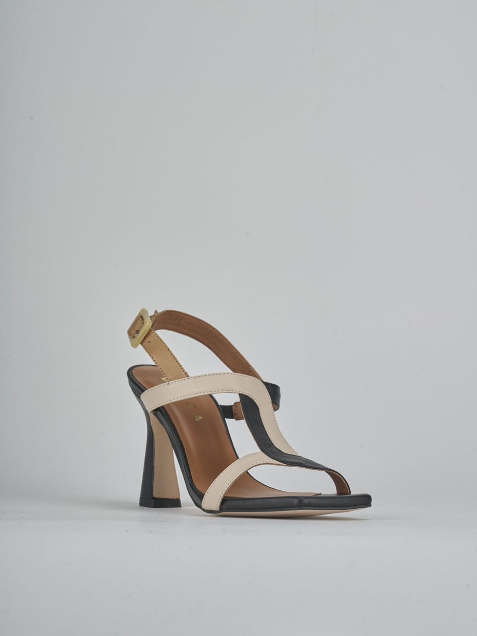 Sandali tacco 9cm pelle nero