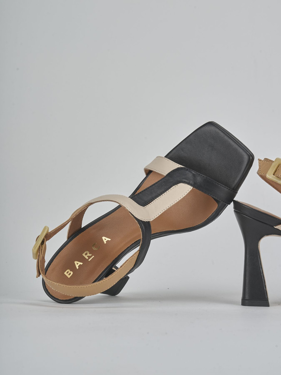 Sandali tacco 9cm pelle nero