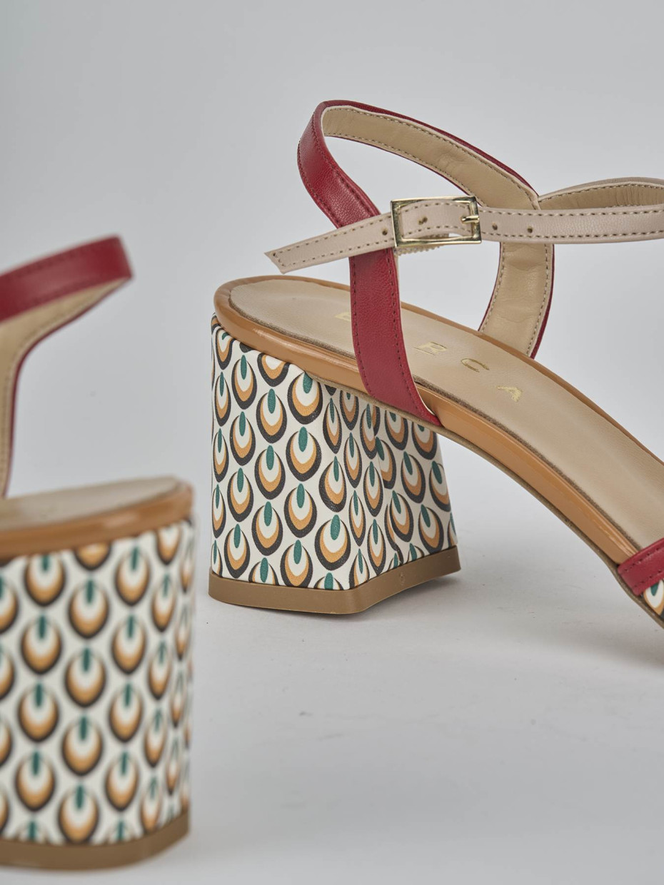 Sandali tacco 7cm pelle beige