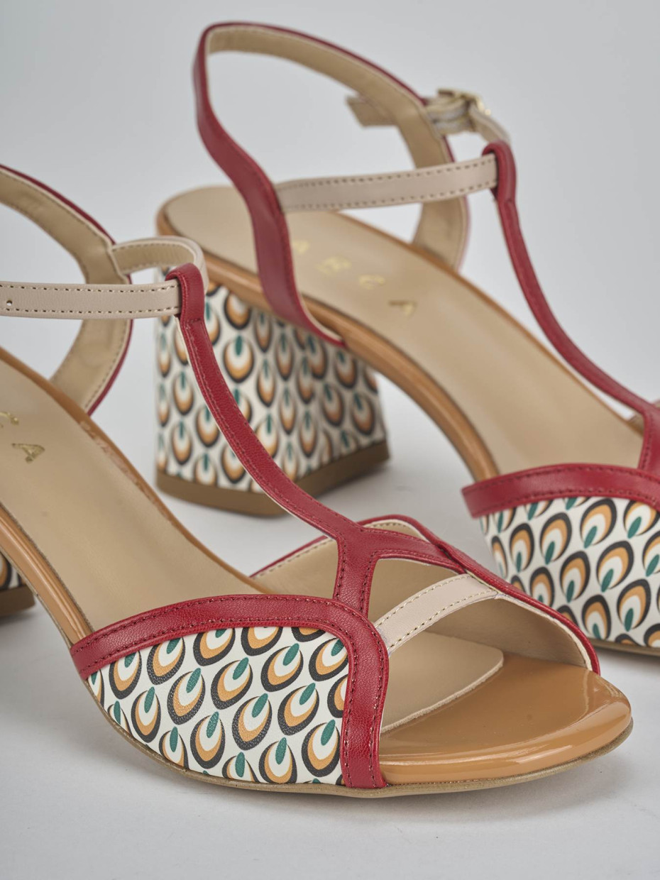 Sandali tacco 7cm pelle beige