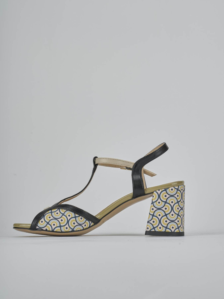 Sandali tacco 7cm pelle nero