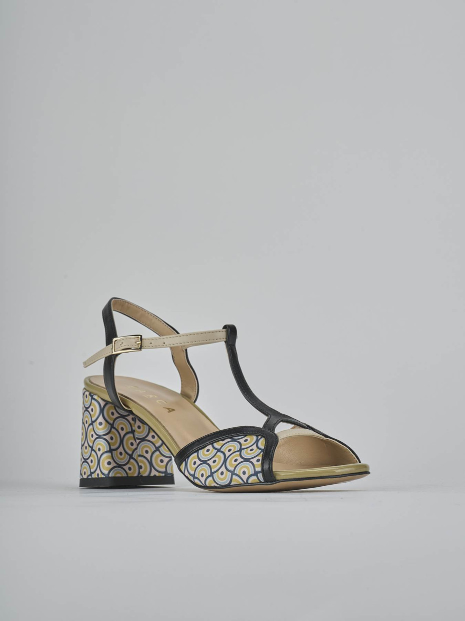 Sandali tacco 7cm pelle nero