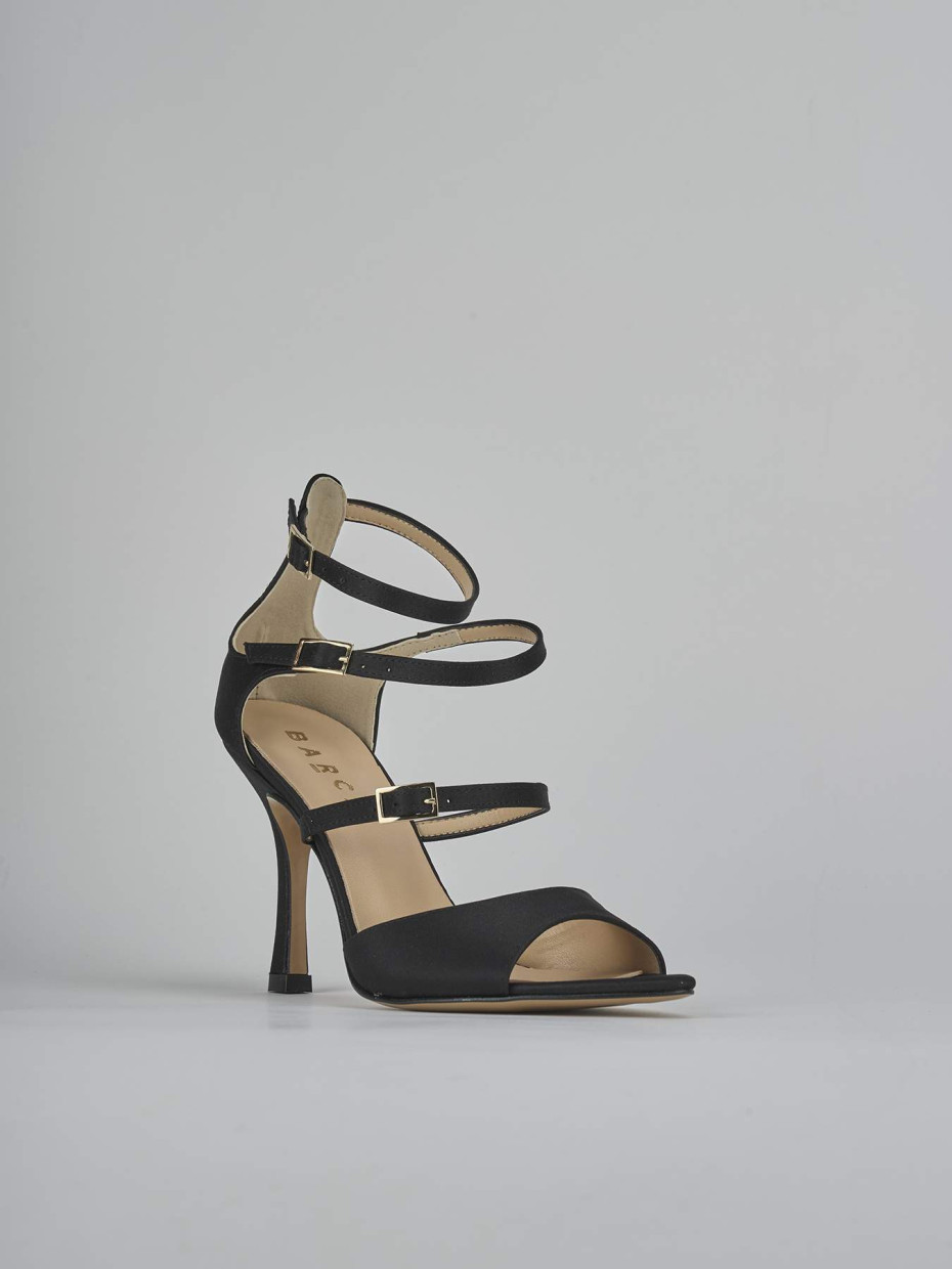 Sandali tacco 9cm raso nero