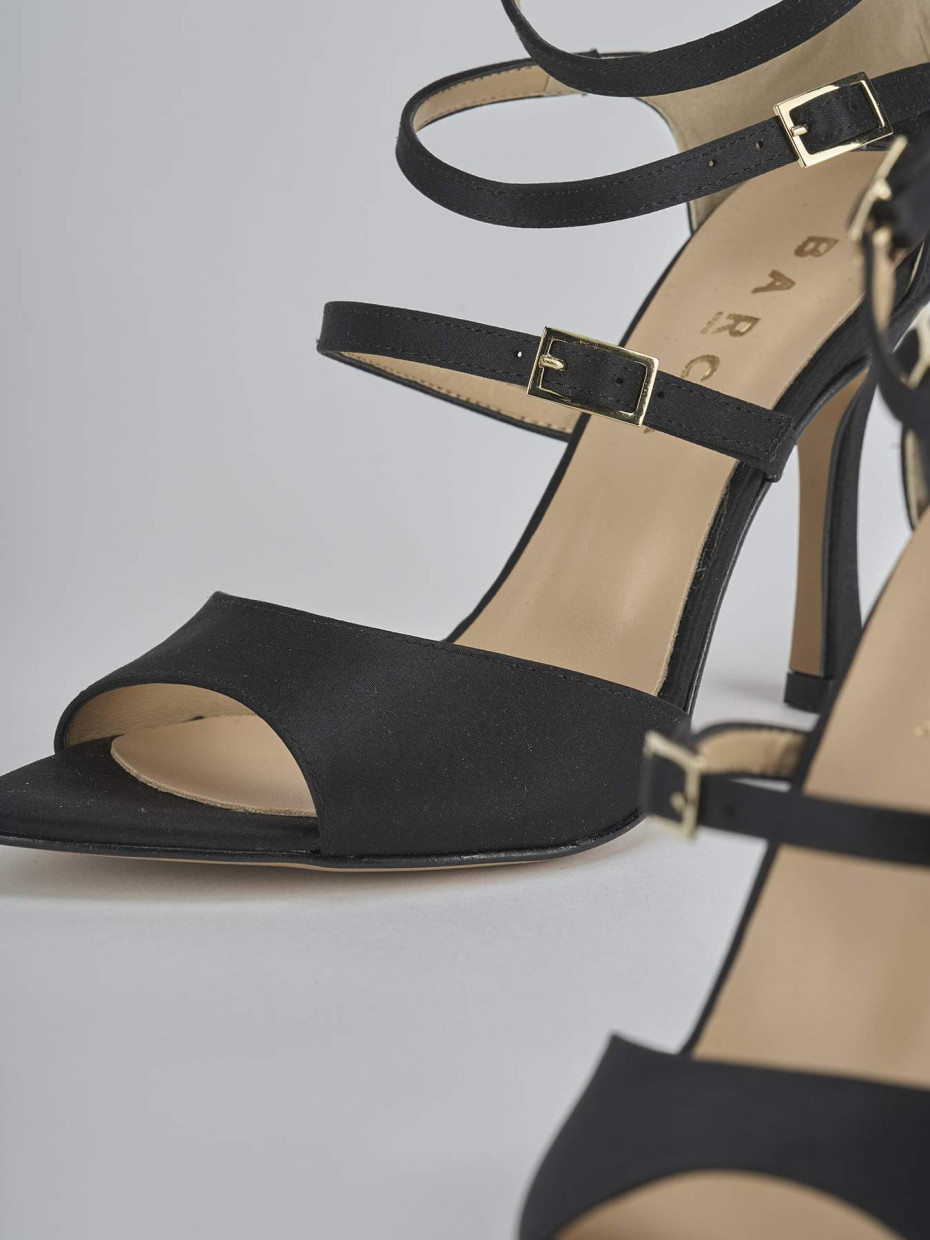 Sandali tacco 9cm raso nero