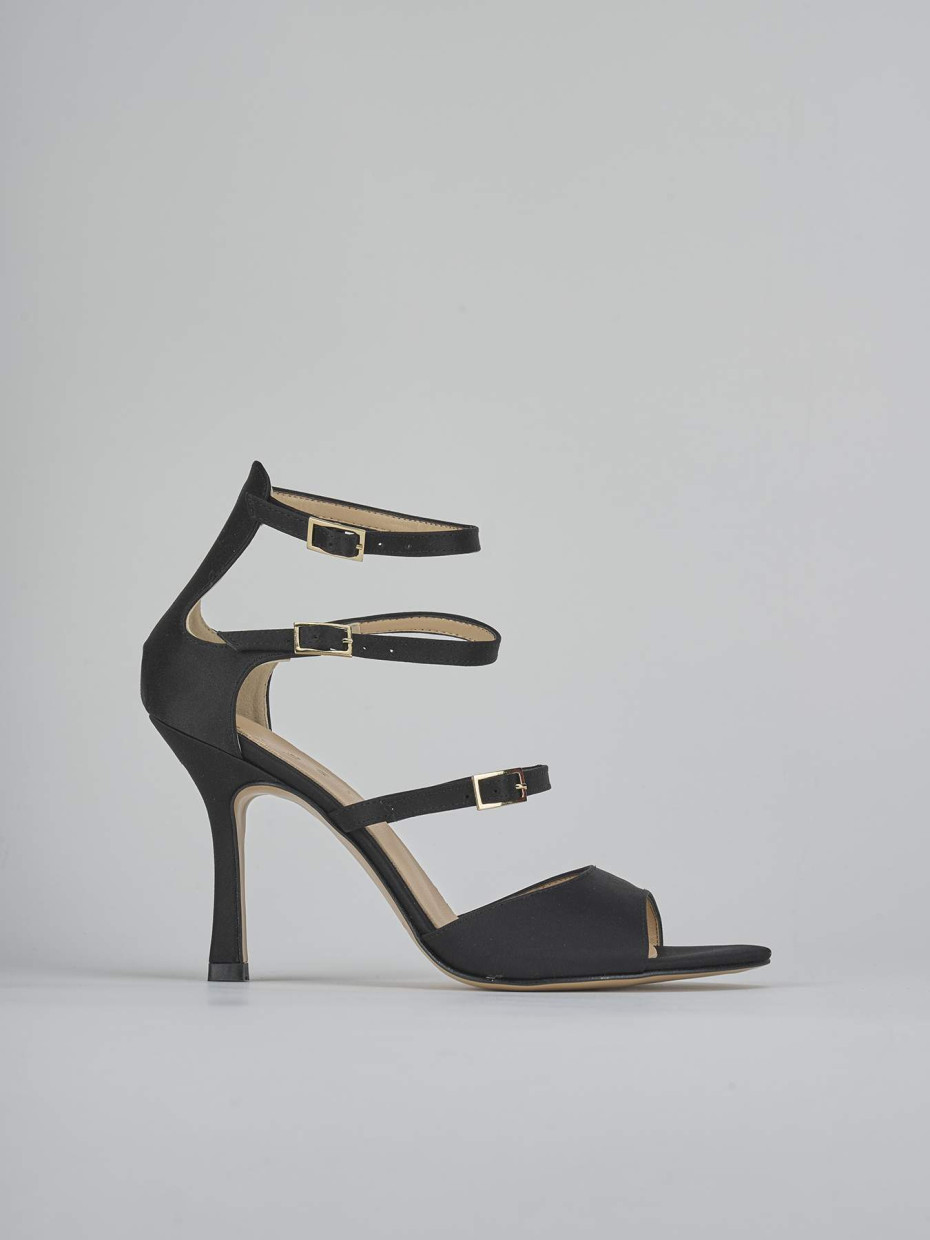 Sandali tacco 9cm raso nero