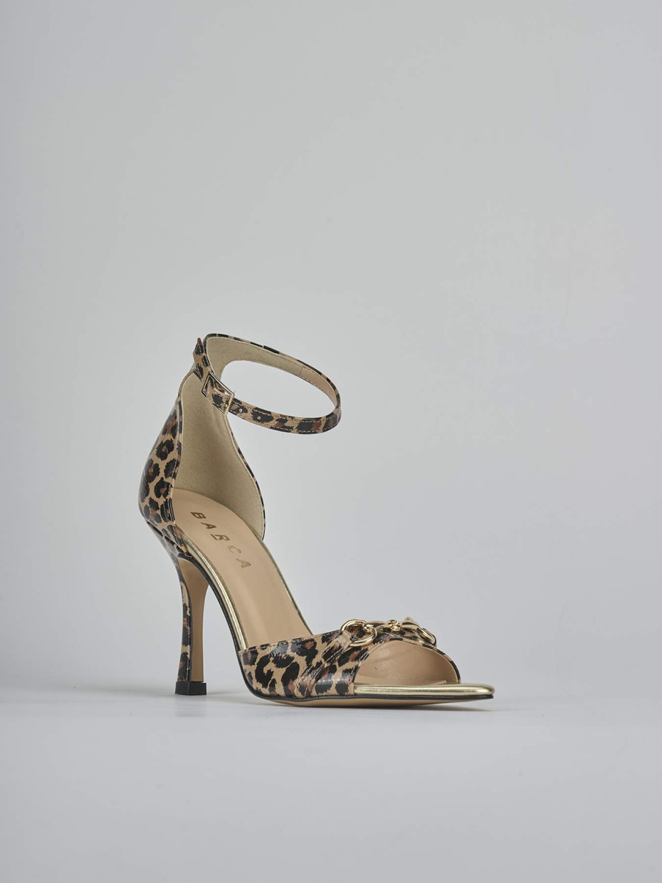 Sandali tacco 9cm raso multicolor