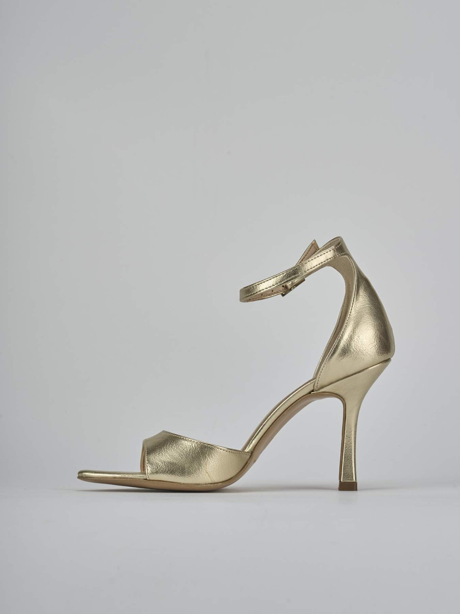 Sandali tacco 9cm pelle oro