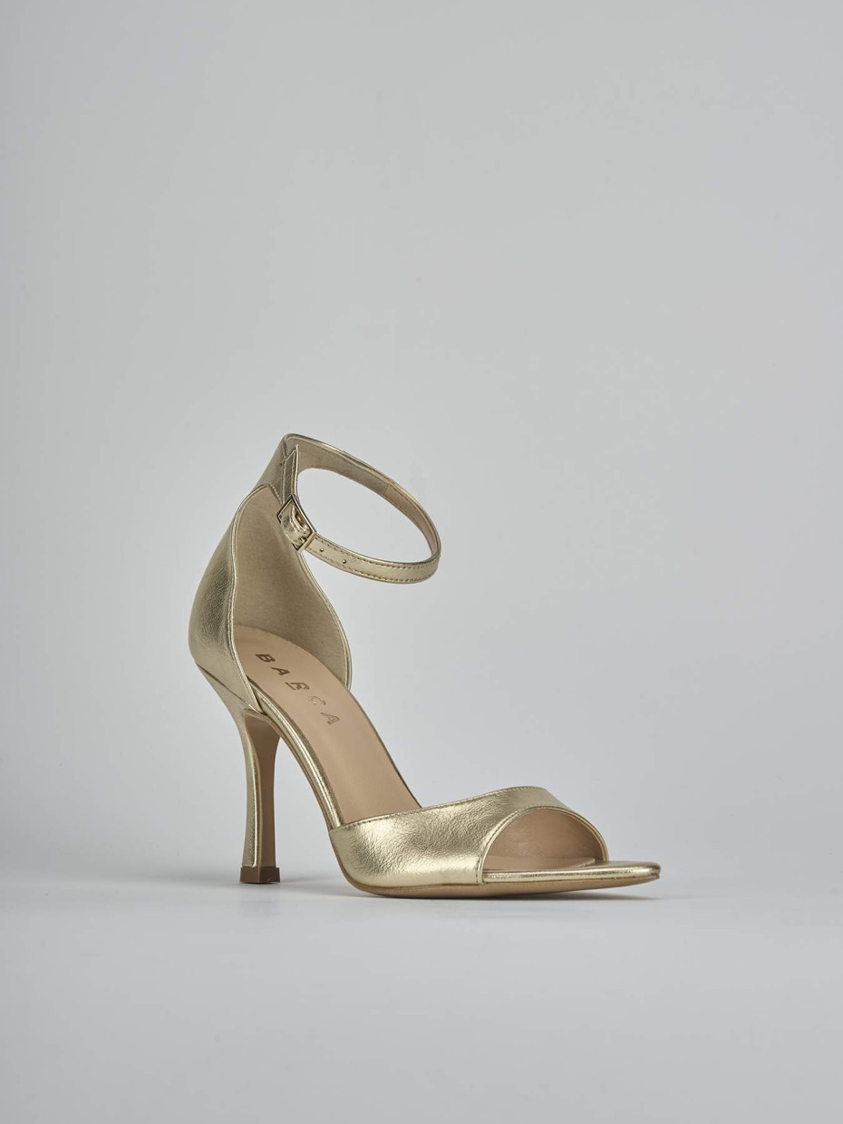 Sandali tacco 9cm pelle oro
