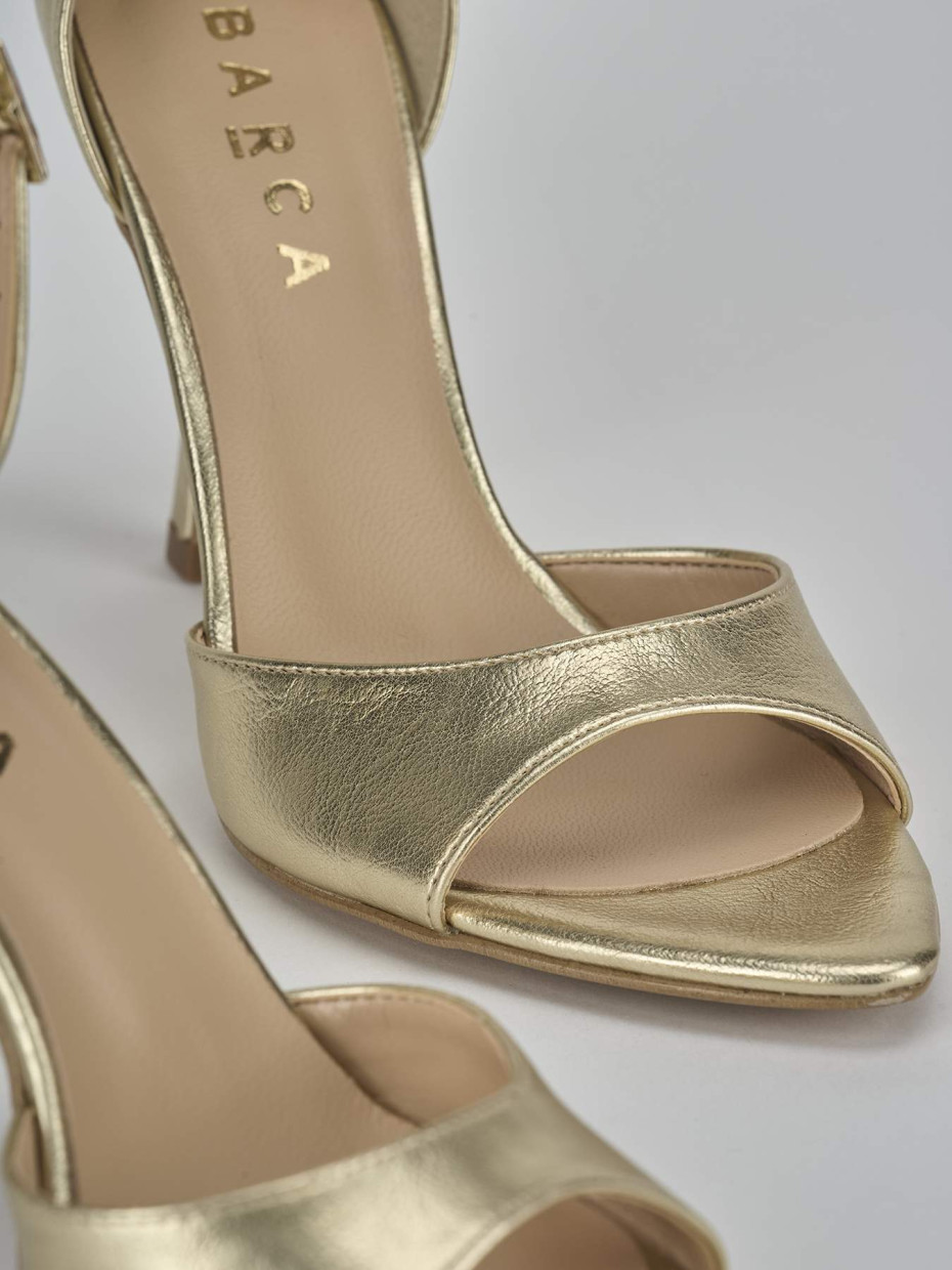 Sandali tacco 9cm pelle oro