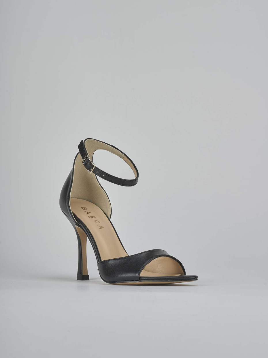 Sandali tacco 9cm pelle nero