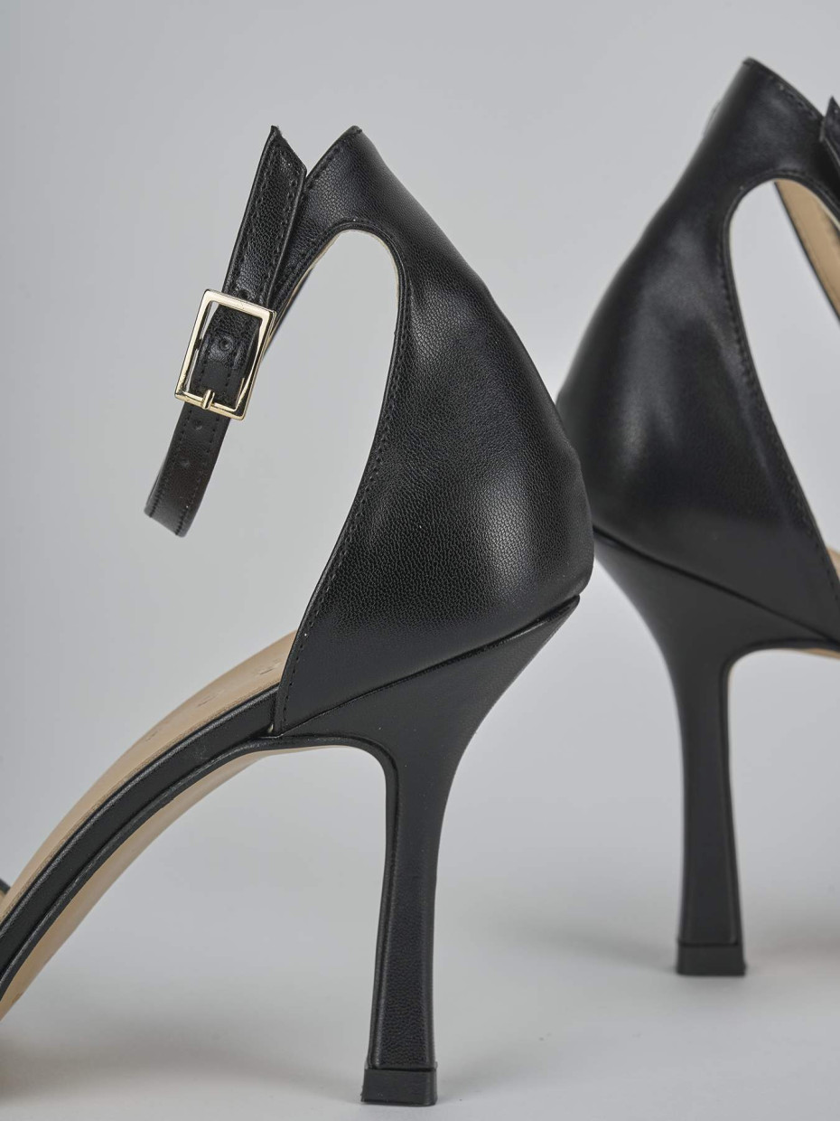Sandali tacco 9cm pelle nero